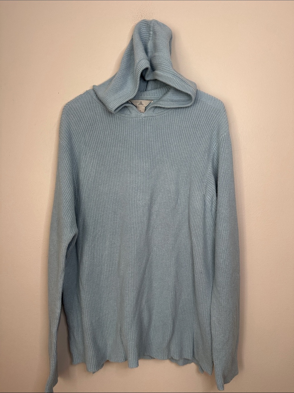 Acend Light Blue Knit Hoodie Sweater size XL
